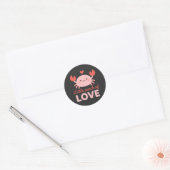 Cute Crab Little Pinch of Love Valentines Day Ronde Sticker (Envelop)