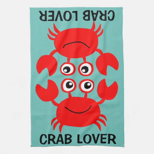 Cute Crab Lover Theedoek (Verticaal)