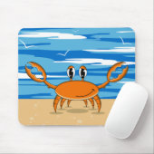 Cute Crab op Sandy Beach Muismat (Met muis)