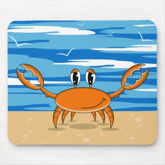 Cute Crab op Sandy Beach Muismat (Voorkant)