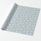 Cute Crab Pattern Sea Life Coastal on Light Blue  Cadeaupapier (Uitgerold)