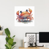 Cute Crab Poster (Thuiskantoor)