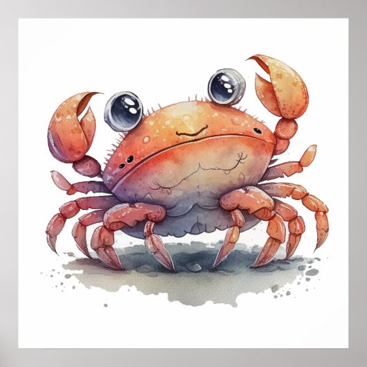 Cute Crab Poster (Voorkant)