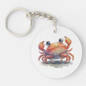 Cute Crab Round Acrylische Sleutelhanger (Voorkant)