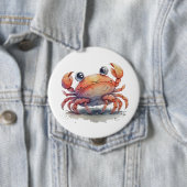 Cute Crab Round Button (In situ)