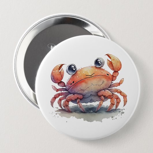 Cute Crab Round Button (Voorkant /achterkant)