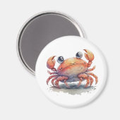 Cute Crab Round Magnet (Voorkant / Achterkant)