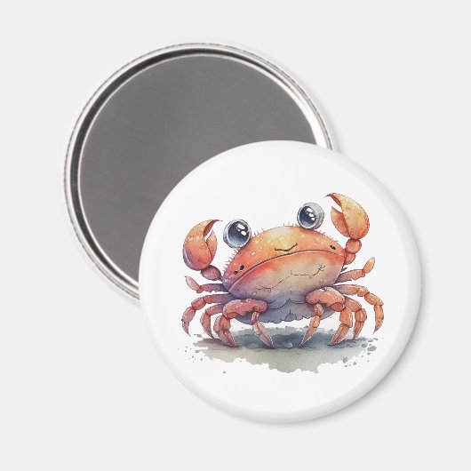 Cute Crab Round Magnet (Voorkant / Achterkant)