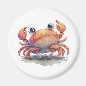 Cute Crab Round Magnet (Voorkant)