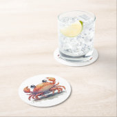 Cute Crab Round Paper-Onderzetter Ronde Kartonnen Onderzetter (Insitu)