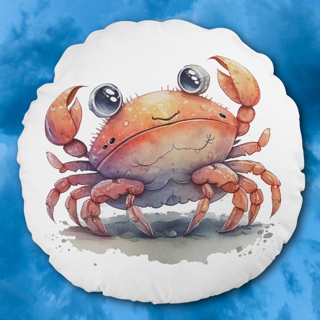Cute Crab Round Pillow Rond Kussen (Creator heeft geüpload)