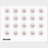 Cute Crab Round Stickers (Vel)
