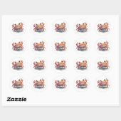Cute Crab Round Stickers (Vel)