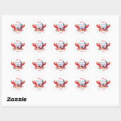 Cute Crab Snorkel Cartoon Nice om je te Zeeen Ronde Sticker (Vel)