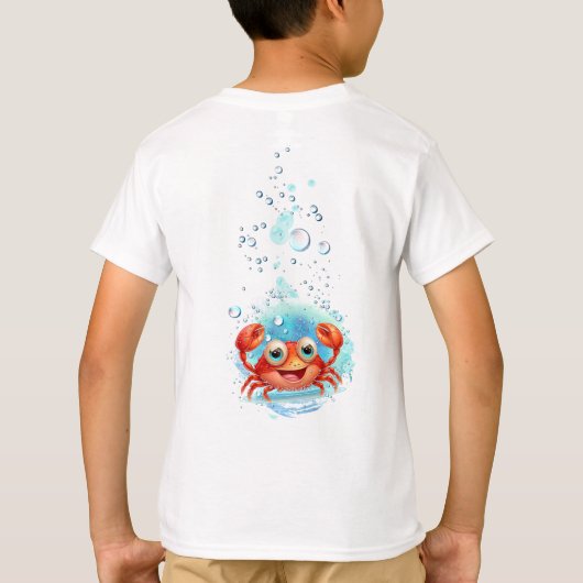 Cute Crab Summer Vacking Crabbing T-shirt (Achterkant)