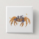 Cute crab tekening vierkante button 5,1 cm (Voorkant)