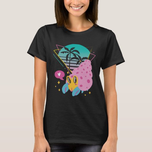Cute Crab with Palm trees Seafood Ocean T-shirt (Voorkant)