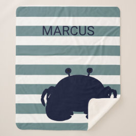 Cute Crab Zee Animal Nautical Ocean Nursery Decor Sherpa Deken