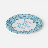 Cute Crab Zee Animals Boy Happy Birthday Papieren Bordje (Gekanteld)