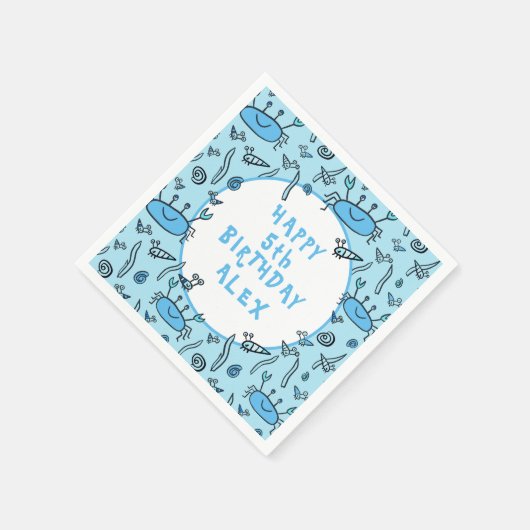 Cute Crab Zee Animals Boy Happy Birthday Servet (Hoek)