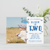 Cute Crab Zee Animals Shell Boy 2de verjaardag Kaart (Staand voorkant)