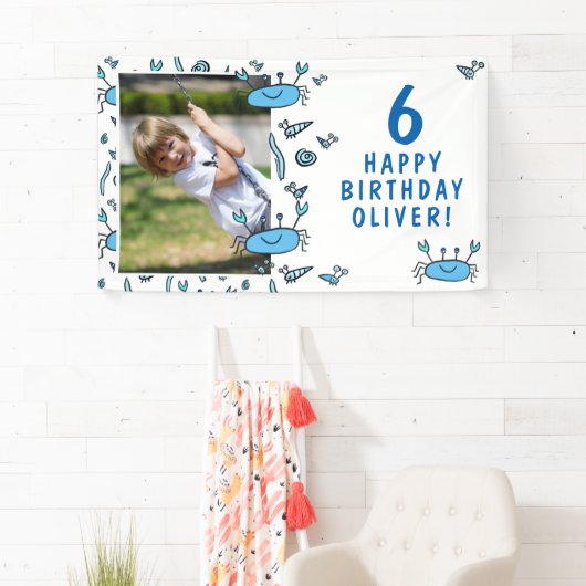 Cute Crab Zee Animals Shell Boy Birthday Spandoek (Insitu)