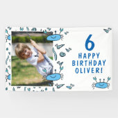 Cute Crab Zee Animals Shell Boy Birthday Spandoek (Horizontaal)