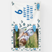 Cute Crab Zee Animals Shell Boy Birthday Spandoek (Verticaal)