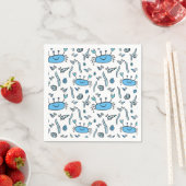 Cute Crab Zee Animals Tekent Pattern Boy Birthday Servet (Insitu)