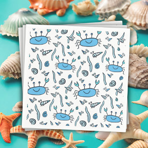 Cute Crab Zee Animals Tekent Pattern Boy Birthday Servet