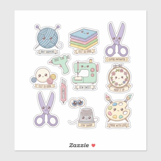 Cute Crafter Kawaii Pakket Sticker (Vel)