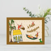 Cute Crawfish en Alligator Cajun Thanksgiving Kaart (Staand voorkant)