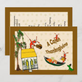 Cute Crawfish en Alligator Cajun Thanksgiving Kaart (Voorkant / Achterkant)
