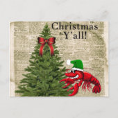 Cute Crawfish Het is Kerstmis Y'all Briefkaart (Voorkant)