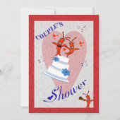 Cute Crawfish (Lobster) Couple's Shower Invitation Kaart (Voorkant)