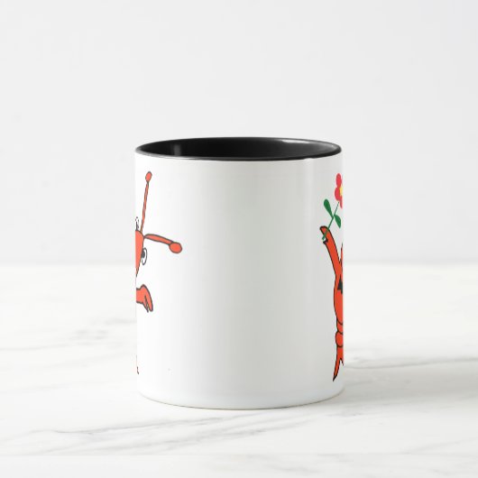 Cute Crawfish/Lobster in Bow Stropdas Mok (Midden)