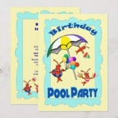 Cute Crawfish Lobster Pool Child Blue Kaart (Voorkant / Achterkant)