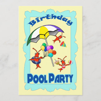 Cute Crawfish Lobster Pool Child Blue Kaart