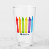 Cute Crayon Aangepast basisleraar Glas (Voorkant)