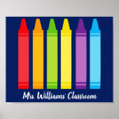 Cute Crayon Aangepast basisschool klaslokaal Poster (Voorkant)