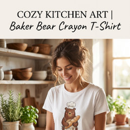 Cute Crayon Baker Beer met Franse Brood Chef T-Shi Hoodie