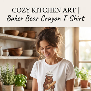 Cute Crayon Baker Beer met Franse Brood Chef T-Shi Hoodie