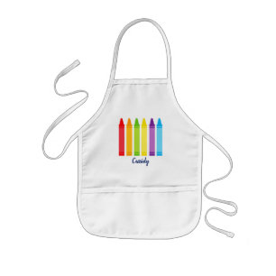 Cute Crayon Custom Elementary School Kinder Schort