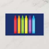 Cute Crayon Elementaire Aangepaste Contactgegevens Visitekaartje (Voorkant)