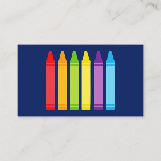 Cute Crayon Elementaire Aangepaste Contactgegevens Visitekaartje (Voorkant)