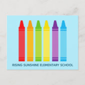 Cute Crayon Elementaire School of Daycare Custom Briefkaart (Voorkant)