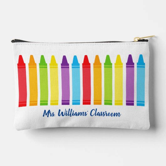 Cute Crayon Elementary School Teacher Custom Etui (Achterkant)