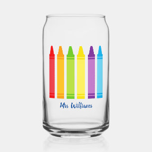 Cute Crayon Elementary School Teacher Personaliste Blikvorm Glas