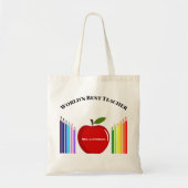 Cute Crayon Elementary Teacher Apple Tote Bag (Voorkant)