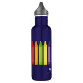 Cute Crayon Elementary Teacher Personalized Waterfles (Links)